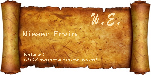 Wieser Ervin névjegykártya